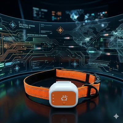 gps chien collier traceur signal satellite localisation technologie