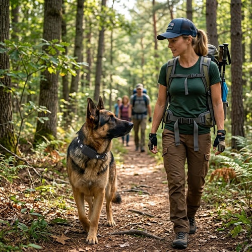 GPS chien sans abonnement Berger Allemand randonnée forêt groupe randonneurs