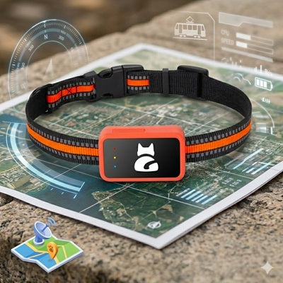 gps pour chien collier traceur orange carte navigation précision