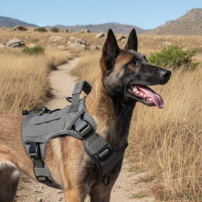 harnais anti traction chien securite confort noir berger malinois randonnee desert