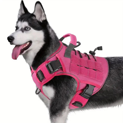 harnais anti traction chien securite confort tactique rose husky siberien