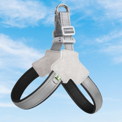 harnais chien noir anti traction reflechissant confort