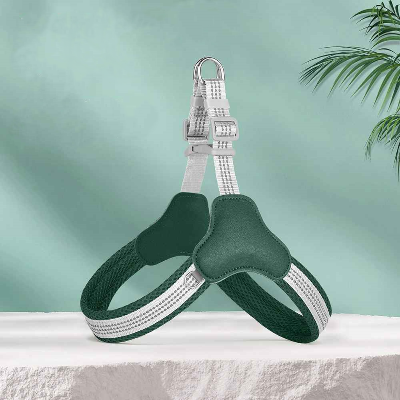 harnais pour chien vert reflechissant premium elegant