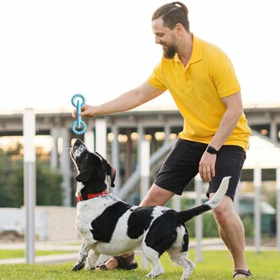jouet chien indestructible homme joue springer parc extérieur traction anneau