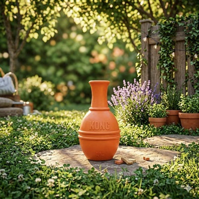 jouet chien kong orange distributeur friandises jardin lavande extérieur