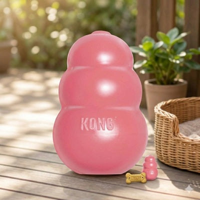 jouet kong chien rose caoutchouc terrasse panier grand petit taille