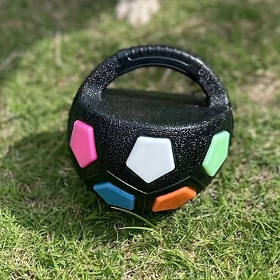 jouet pour chiens balle noire poignée herbe robuste multicolore