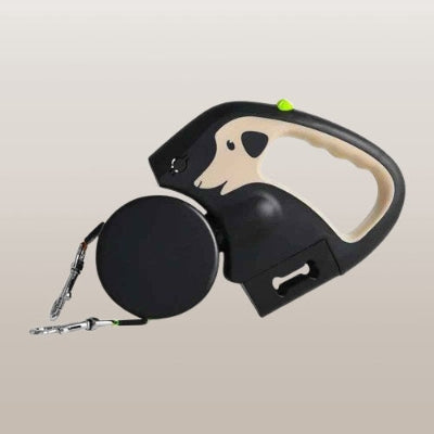 laisse double pour chien kaki noir retractable confortable