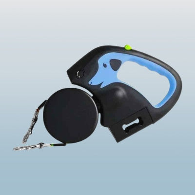 laisse double pour chien noir bleu retractable accessoire