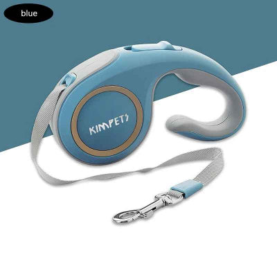 laisse enrouleurbleue poignee confort mousqueton robuste