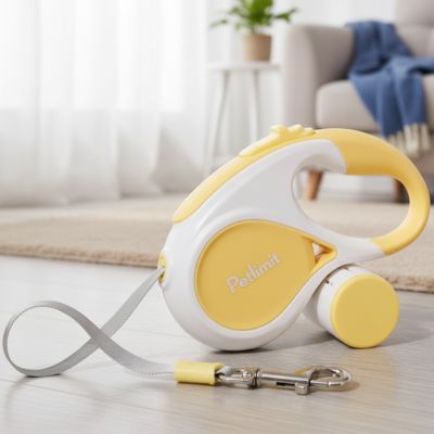 laisse enrouleur pour chien retractable jaune design moderne ergonomique confort poignee