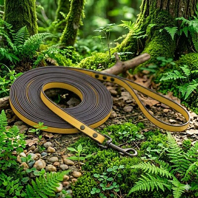 laisse longe chien pvc impermeable jaune 5m 10m resistant balade nature