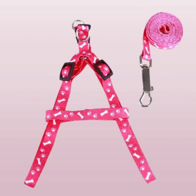 laisse pour chien harnais rose mousqueton ensemble complet 