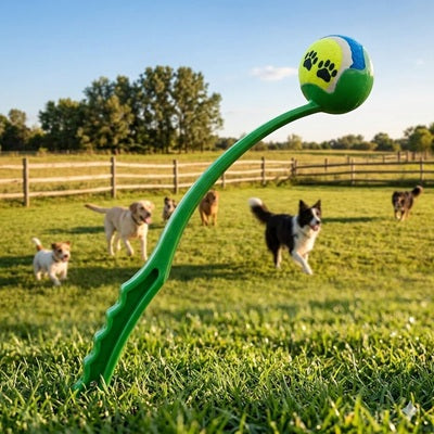 Lanceur de balle pour chien vert meute chiens prairie jeu