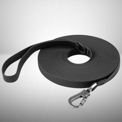 longe chien noire entrainement rappel longue mousqueton