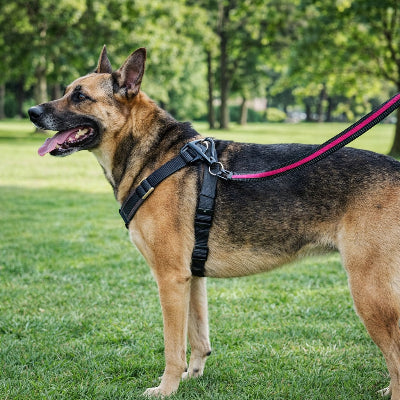 longe pour chien rose reflechissante berger allemand parc