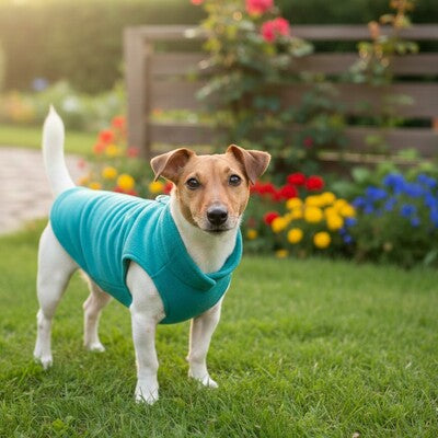 manteau chien hiver turquoise jack russell terrier polaire chaud petit chien confortable premium