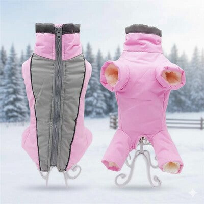 manteau chien impermeable rose hiver neige double vue petit chien combinaison chaud