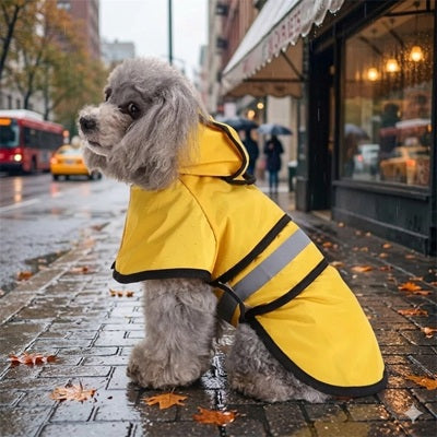 Manteau de pluie pour chien imperméable réfléchissant caniche ville