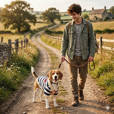Manteau en laine pour petit chien marinière Beagle promenade campagne