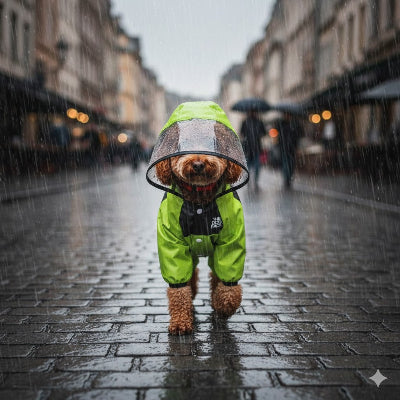 manteau pluie chien integral capuche protection complete impermeable balades