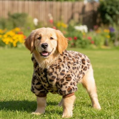 manteau pour petit chien polaire leopard golden retriever jardin exterieur