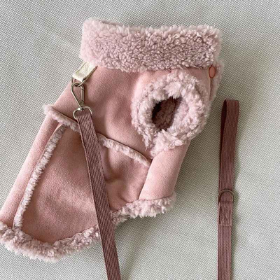 manteaux petits chiens rose fourre hiver chaud confortable premium
