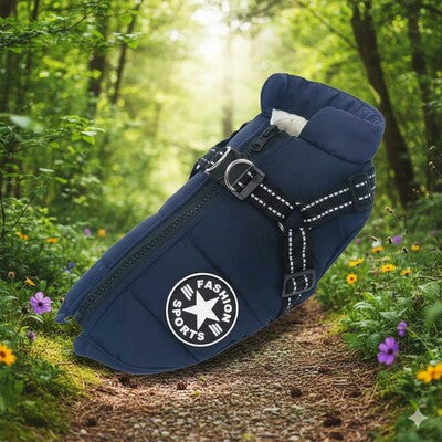 manteaux pour chien bleu marine harnais reflechissant foret nature impermeable matelasse