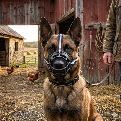 museliere anti aboiement berger allemand ferme panier securite robuste exterieur