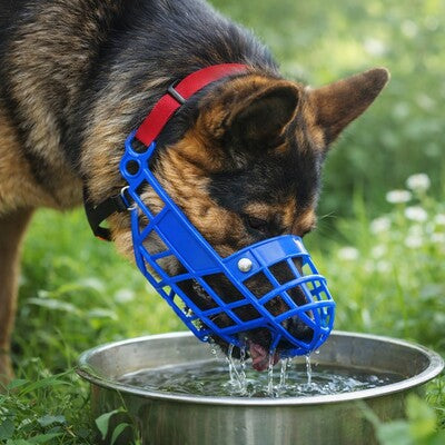 museliere berger allemand bleue boire eau respirante confortable securisee ajustable