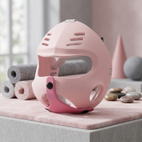 Muselière bouledogue français rose produit seul fond neutre intérieur
