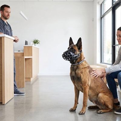 Muselière cage Malinois TPR vétérinaire chien calme sécurité
