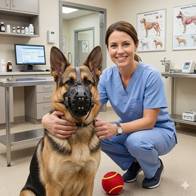 museliere cage veterinaire berger allemand clinique