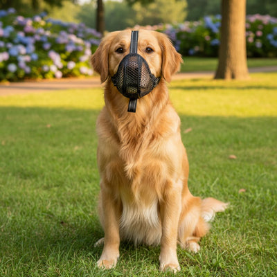 museliere chien golden retriever jardin securite confort respirante qualite premium