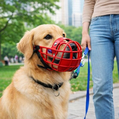 museliere golden retriever promenade parc rouge confortable securisee ajustable