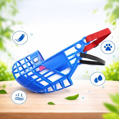 museliere panier plastique respirante confortable securisee ajustable bleue