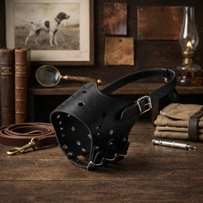 museliere pour chien cuir noir ajustable qualite premium respirante confortable