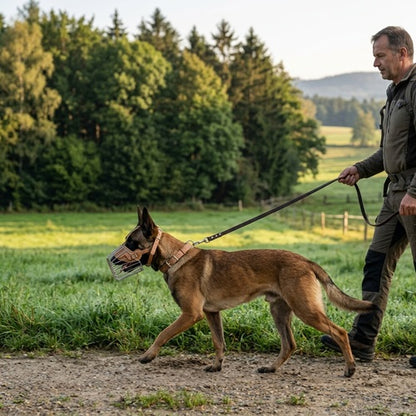 Muselière pour Malinois balade campagne laisse homme
