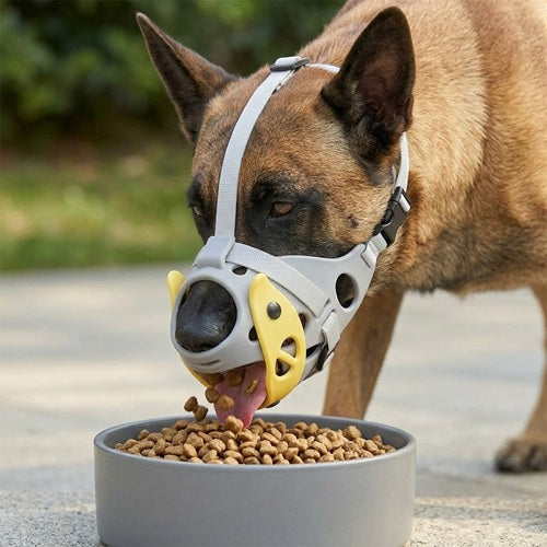 Muselière pour Malinois pour manger respirante ajustable confortable anti-morsure