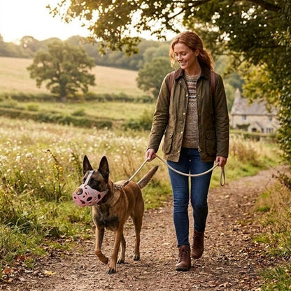 Muselière pour Malinois promenade campagne avec laisse respirante ajustable confortable