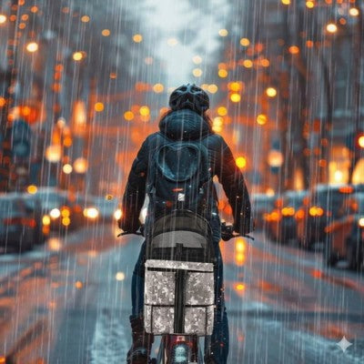 Panier pour chien à vélo résistant à la pluie ville de nuit