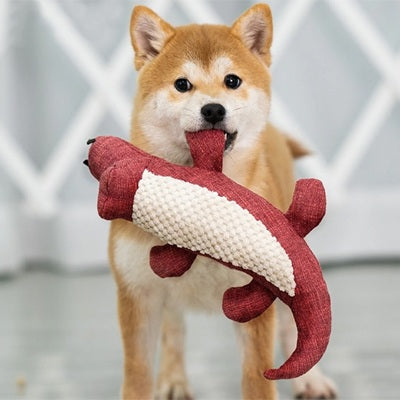 peluche pour chien alligator rouge shiba debout jouet doux