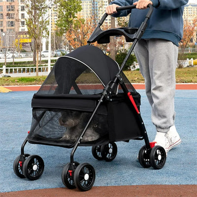 poussettes pour chiens noire 4 roues promenade homme urban sport
