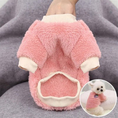 Pull pour chien rose polaire teddy doux chiot hiver confort