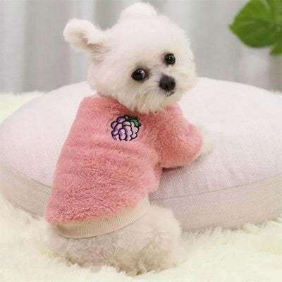 Pull pour chien rose polaire teddy raisin broderie chiot porte
