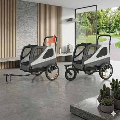 remorque vélo pour chien 2 en 1 poussette design intérieur moderne cactus