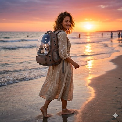 sac a dos chien plage voyage balade petit chien confortable lifestyle
