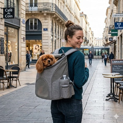 sac a dos pour chien ville urbain transport quotidien pratique epagneul