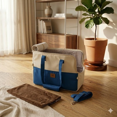 sac transport chien design moderne interieur maison bleu premium elegant