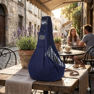 sacs de transport pour chien bleu marine terrasse provencale lavande